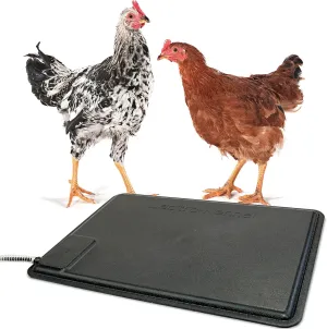 K&H Pet Products Thermo Heated Chicken Pad, Warming Nesting Pad Chicken Coop Accessory, Poultry Chick Heat Lamp Alternative, Automatic Temperature, Safety Listed - Small 12.5 X 18.5in Black 40W