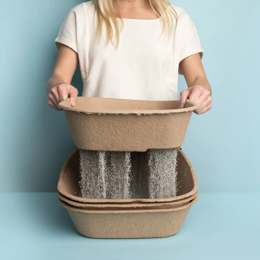 Kitty Sift (Set of 1 Litter Box & 5 Sifting Liners) Sifting, Disposable Cat Litter Box, Large