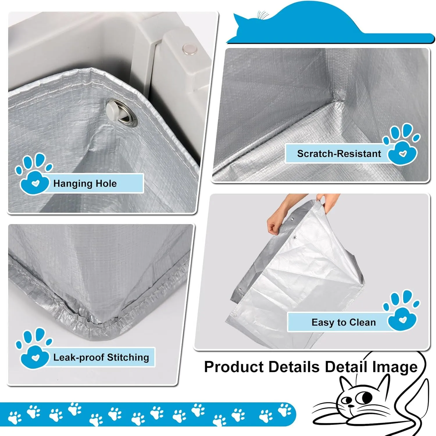 Liner F Compatible with Modkat Flip Litter Box - Reusable Liners for Flip Litter Box - Liner F for Cat Litter Box (4 Pack)