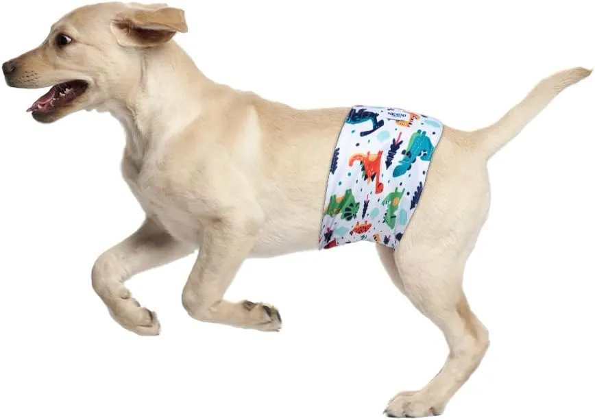 MICOOYO Belly Bands for Male Dogs, 3 Pack Reusable Dog Diapers Male for Puppy Doggie, Washable Male Dog Wraps XSmall (M, Car)