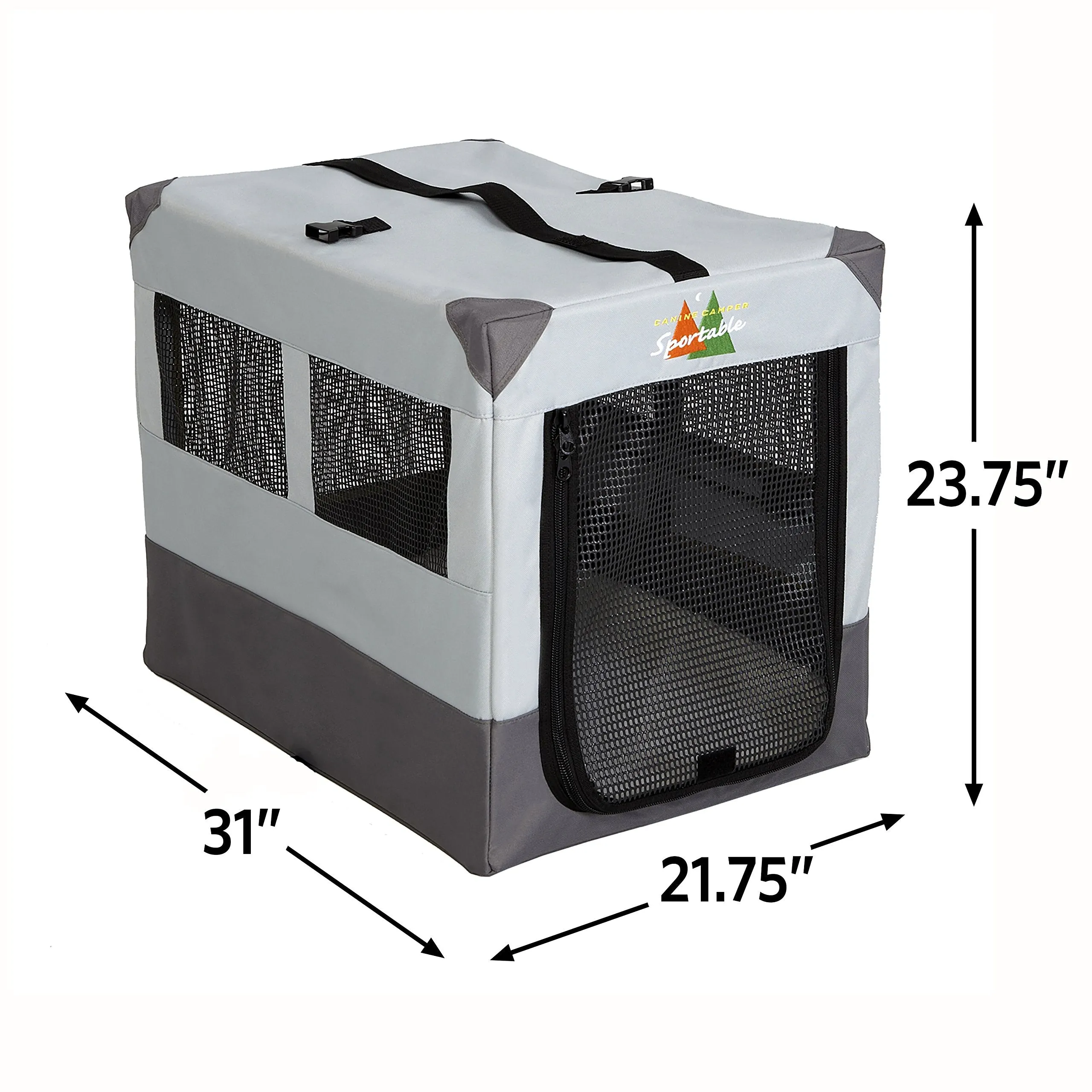 Midwest Canine Camper Pop-Up Tent Soft Folding Dog Crate - Green - 24" X 18.3" X 17.3" In