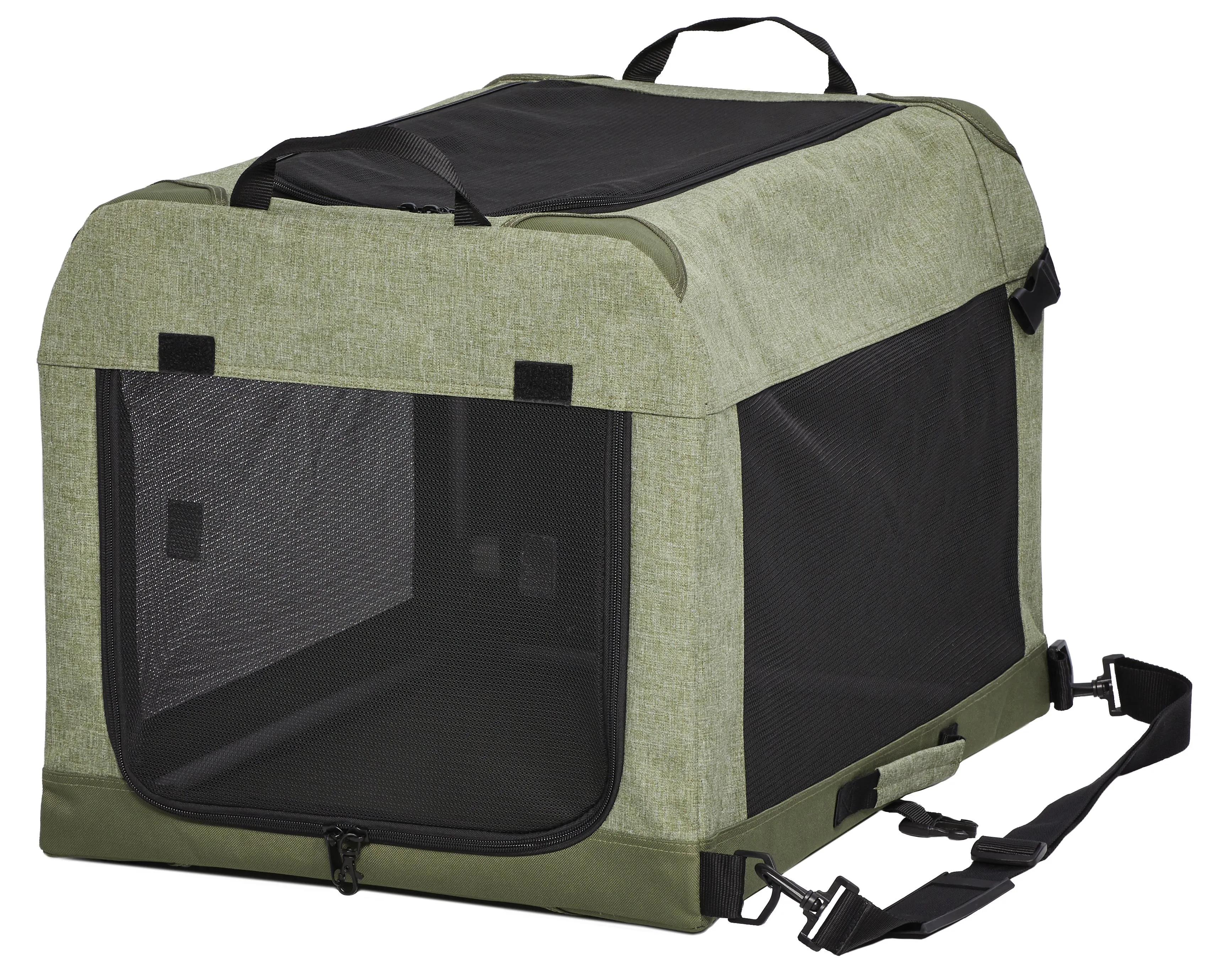 Midwest Canine Camper Pop-Up Tent Soft Folding Dog Crate - Green - 24" X 18.3" X 17.3" In