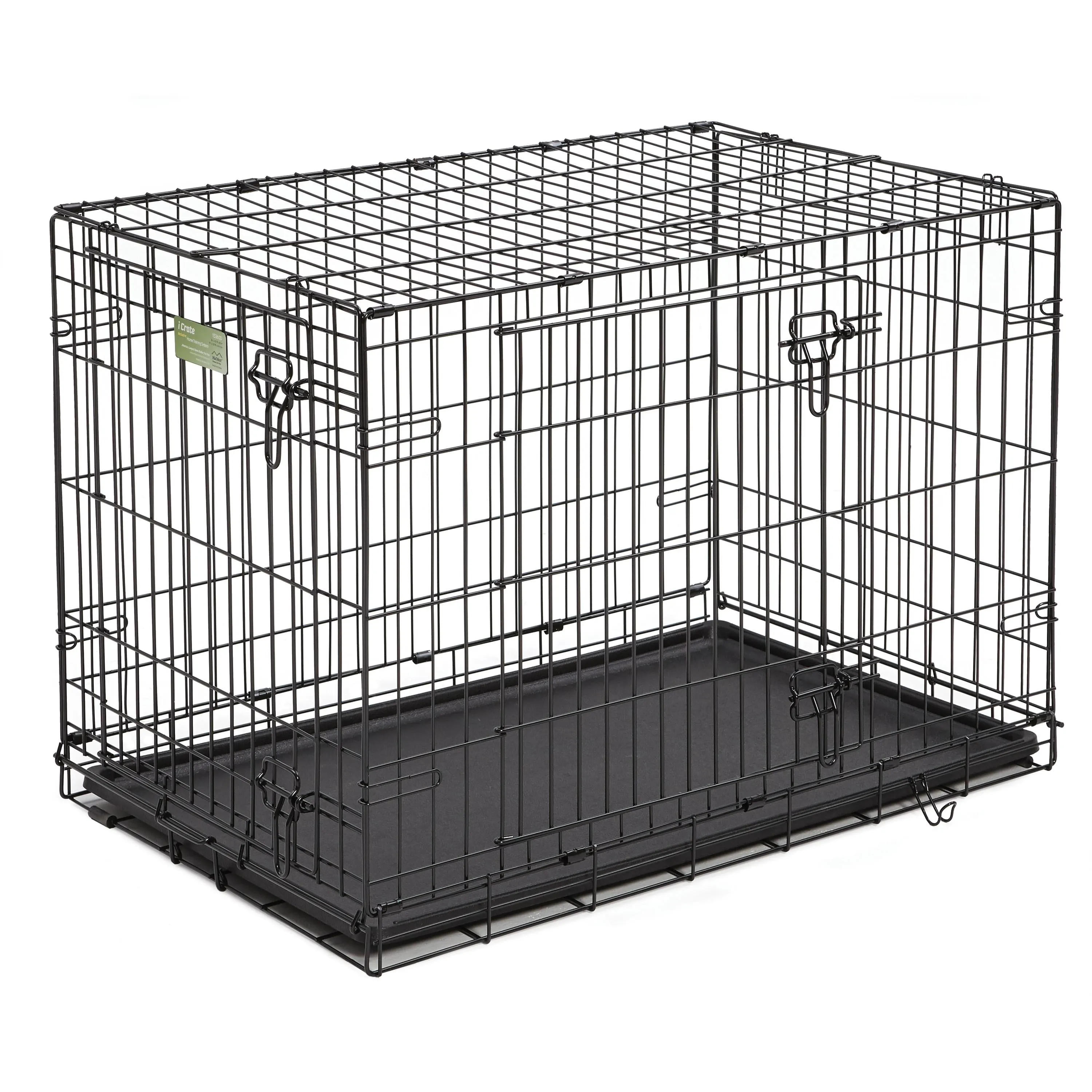 Midwest I-Crate Double Door Metal Folding Dog Crate with Divider Panel - 36" X 23" X 25" Inches