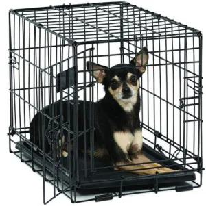 Midwest I-Crate Single Door Metal Folding Dog Crate with Divider Panel - 18" X 12" X 14" Inches
