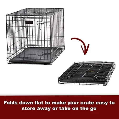 Midwest Lifestages Metal Folding Single Door Dog Crate with Divider - 36" X 24" X 27" Inches