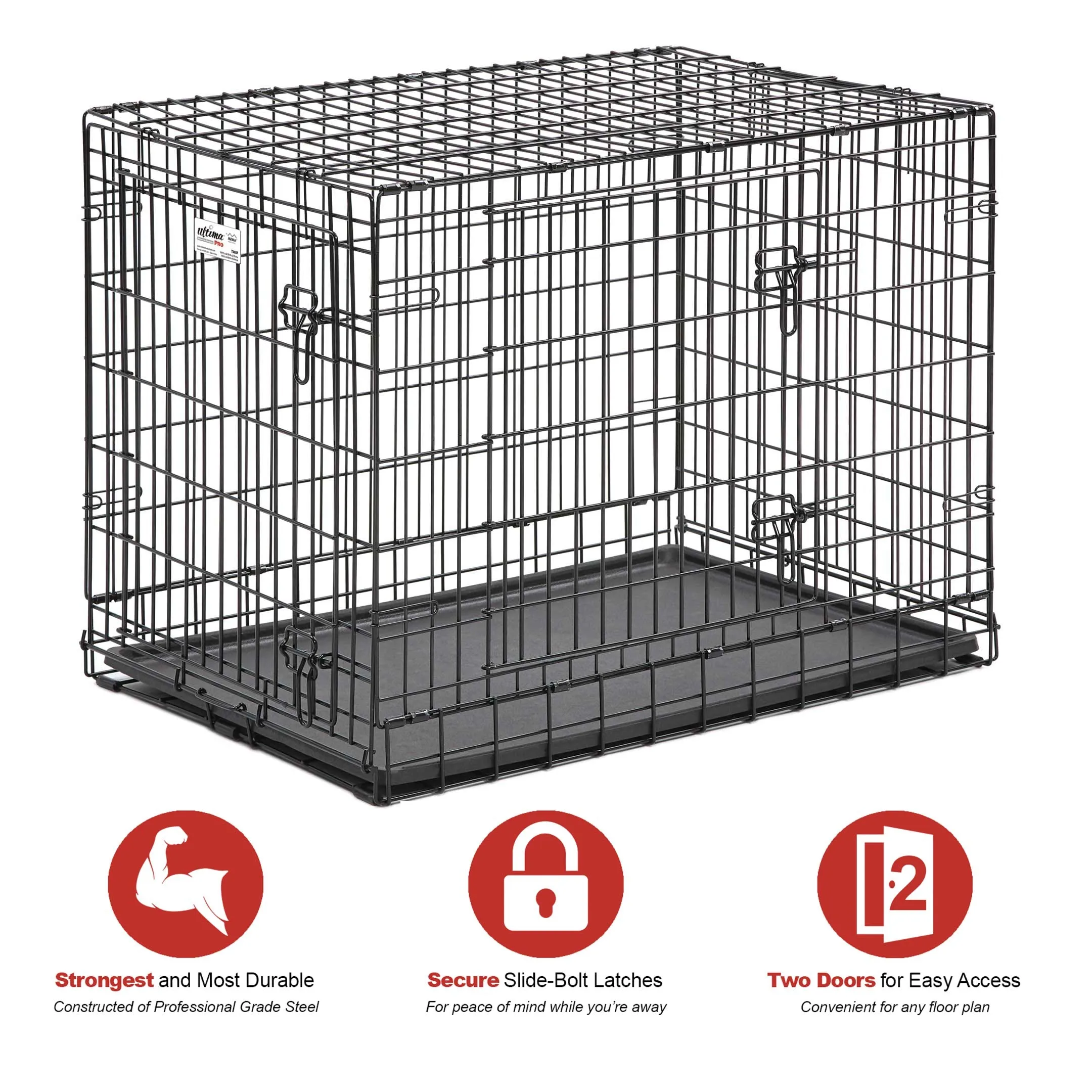 Midwest Lifestages Metal Folding Single Door Dog Crate with Divider - 36" X 24" X 27" Inches
