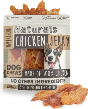 Mighty Paw Naturals Chicken Jerky Dog Treats | Chicken Jerky for Small, Medium and Large Breeds. All Natural Dog Treats. Natural Chews Treat for Large Pets, and Puppies. 14 oz