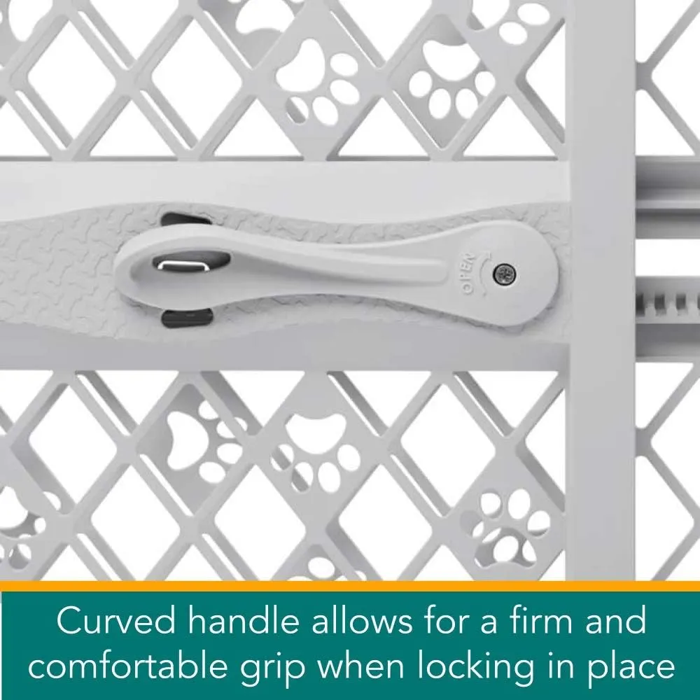 NEW Retails $52, MYPET North States Paws Portable Pet Gate: 26-40" Wide. Pressure Mount. No Tools Needed. Made in USA. Dog Gate 23" Tall, Expandable, Durable Dog Gates for Doorways, Light Gray