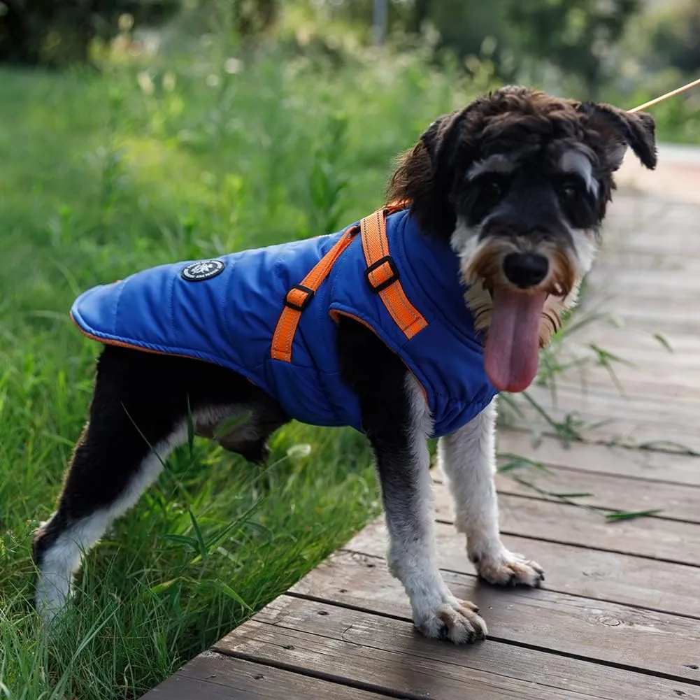 Norbi Pet Warm Jacket Small Dog Vest Harness Wih Leash Puppy Winter 2 in 1 Outfit Cold Weather Coat
