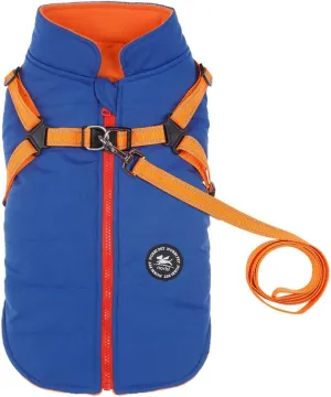 Norbi Pet Warm Jacket Small Dog Vest Harness Wih Leash Puppy Winter 2 in 1 Outfit Cold Weather Coat