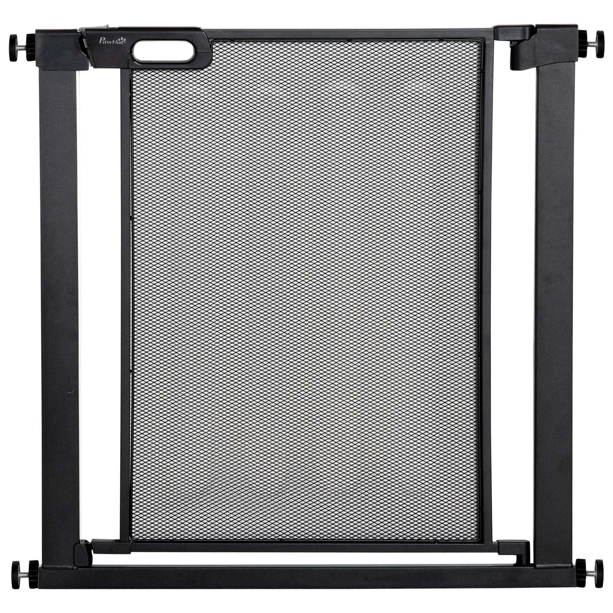 PawHut Pressure Fit Safety Gate for Stairs w/ Auto Close 75-82 cm - Black
