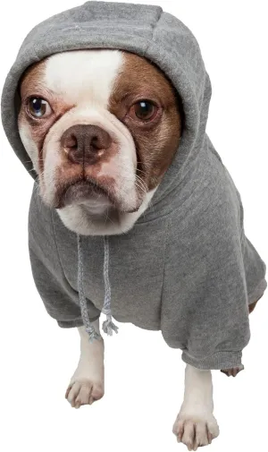Pet Life  Hooded Dog Sweater Made with Soft and Premium Plush Cotton - Dog Hoodie Pet Sweater Features Hook-and-Loop Closures for Easy Access and Machine Washable Grey