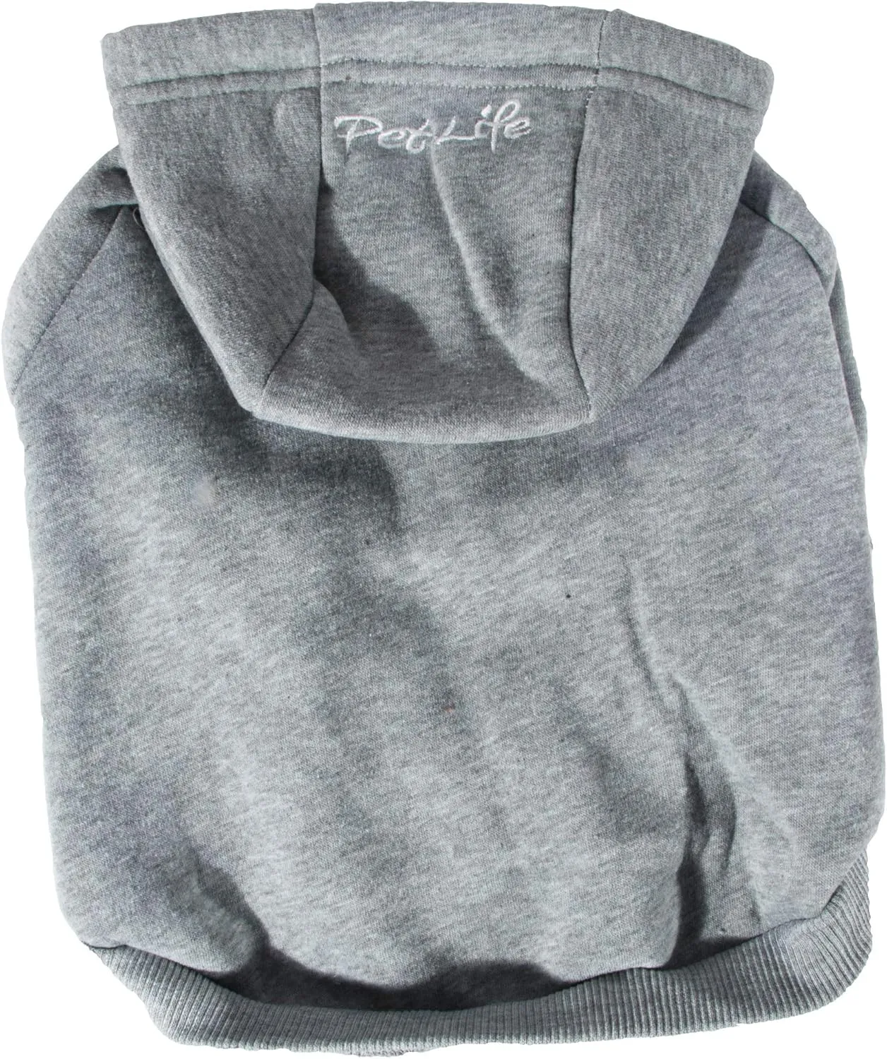 Pet Life  Hooded Dog Sweater Made with Soft and Premium Plush Cotton - Dog Hoodie Pet Sweater Features Hook-and-Loop Closures for Easy Access and Machine Washable Grey