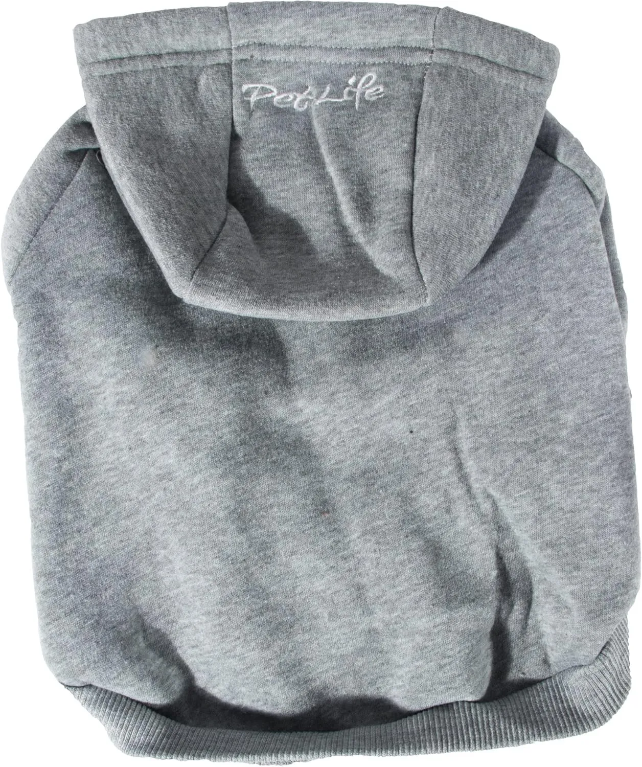 Pet Life  Hooded Dog Sweater Made with Soft and Premium Plush Cotton - Dog Hoodie Pet Sweater Features Hook-and-Loop Closures for Easy Access and Machine Washable Grey