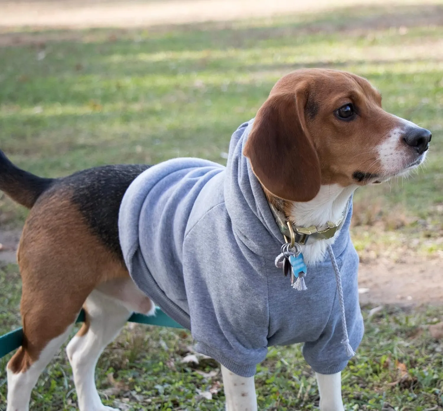 Pet Life  Hooded Dog Sweater Made with Soft and Premium Plush Cotton - Dog Hoodie Pet Sweater Features Hook-and-Loop Closures for Easy Access and Machine Washable Grey