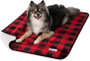 PetAmi Waterproof Dog Blanket for Small Medium Dogs, Pee Proof Pet Blanket for Couch Bed, Reversible Water Proof Blanket for Puppy Indoor Cat, Soft Dog Fleece Blankets Washable, 29x40 Checkered Red