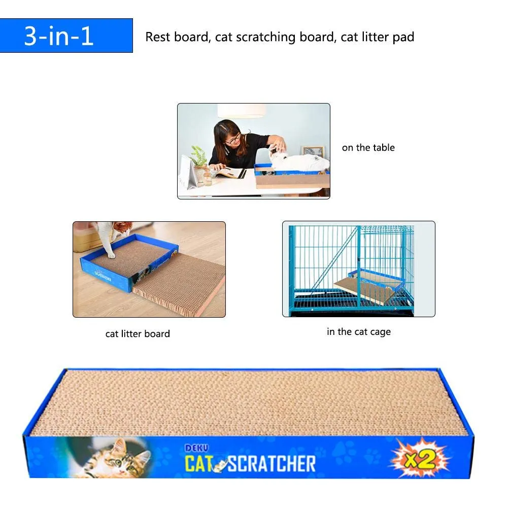 Pipers Cat Scratcher Board Pad Corrugated Cardboard Pet Kitten Play Lounger Toys