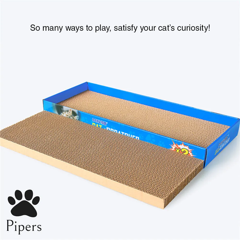 Pipers Cat Scratcher Board Pad Corrugated Cardboard Pet Kitten Play Lounger Toys