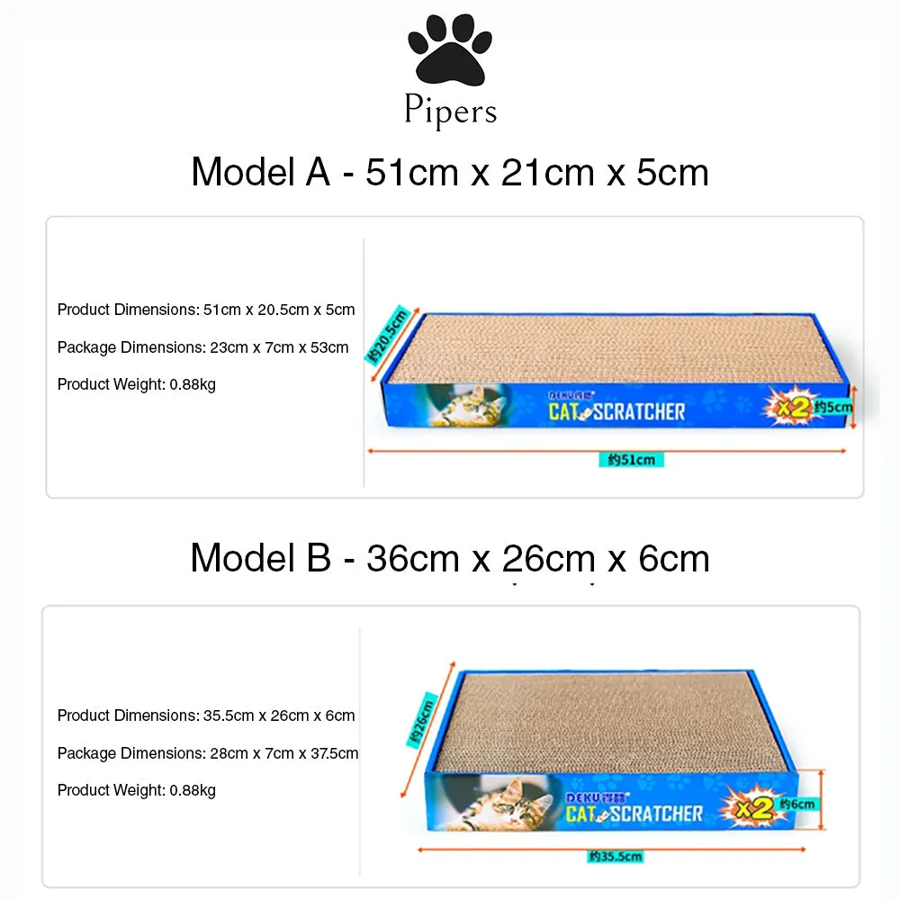 Pipers Cat Scratcher Board Pad Corrugated Cardboard Pet Kitten Play Lounger Toys