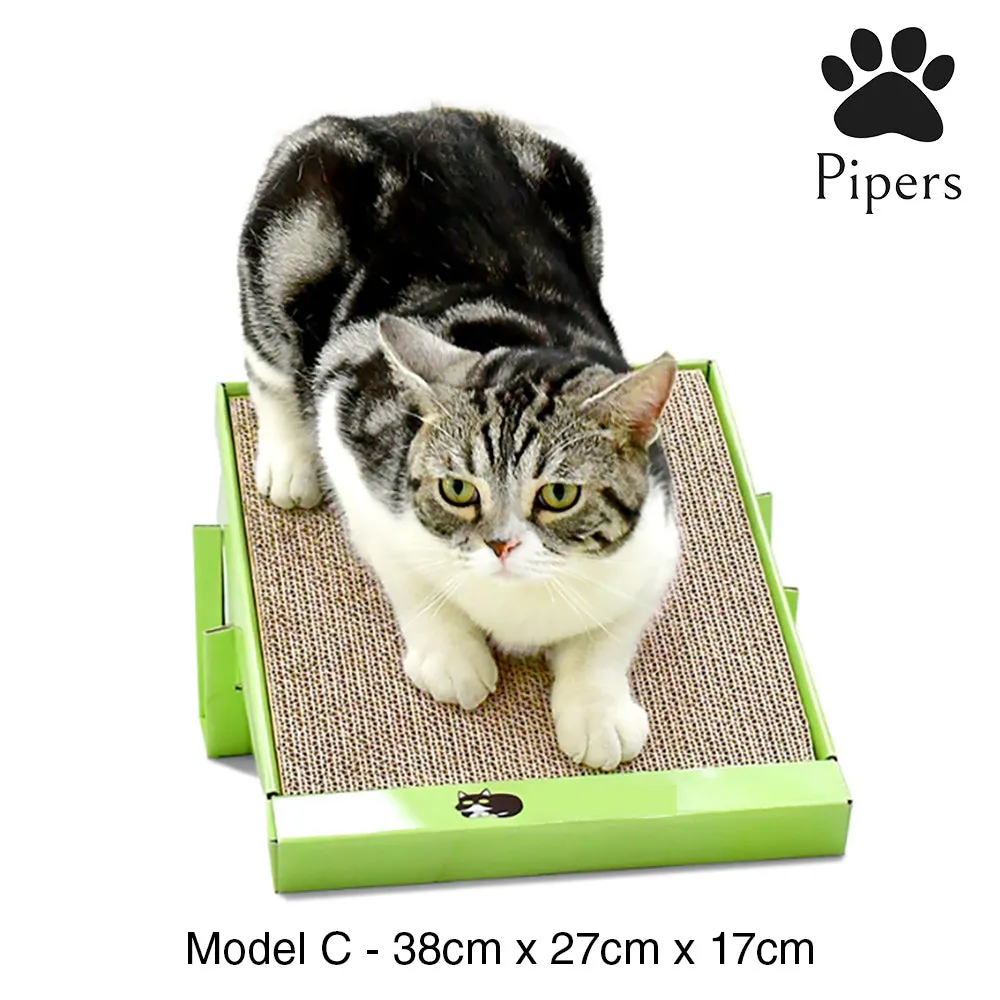 Pipers Cat Scratcher Board Pad Corrugated Cardboard Pet Kitten Play Lounger Toys