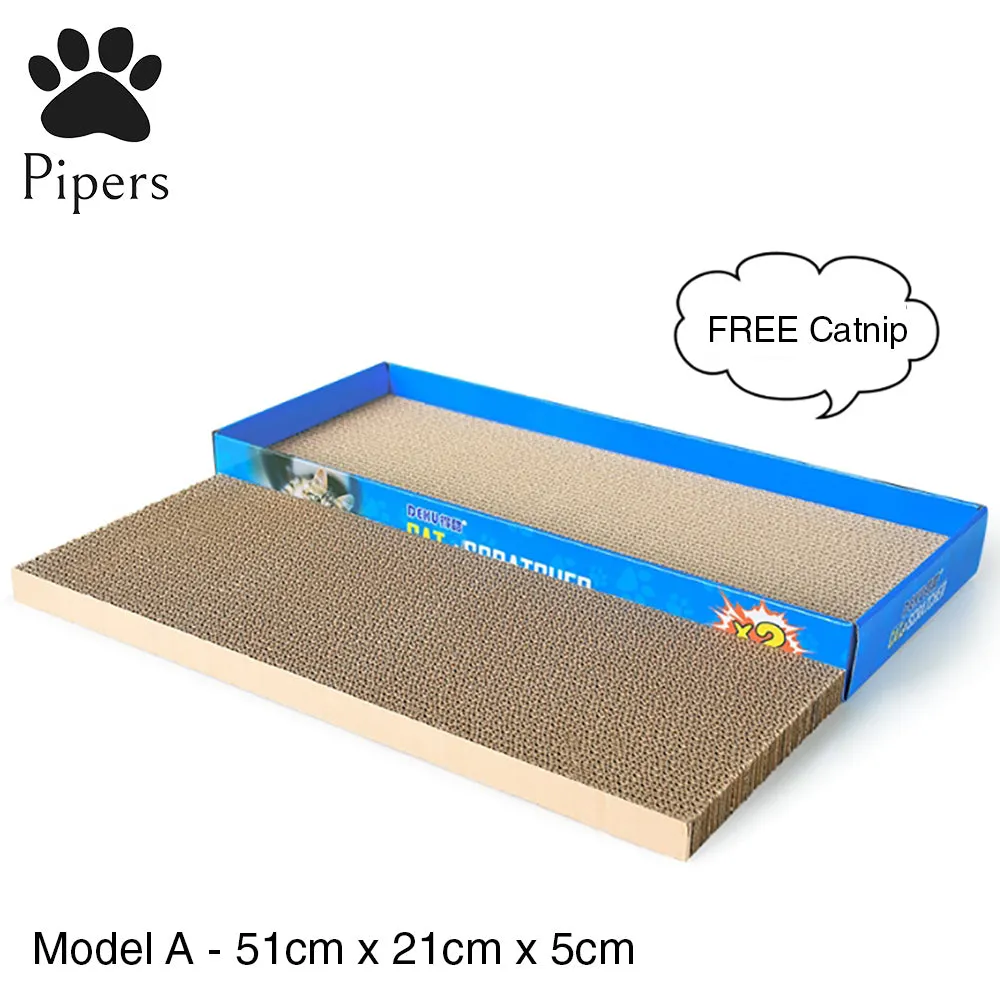 Pipers Cat Scratcher Board Pad Corrugated Cardboard Pet Kitten Play Lounger Toys