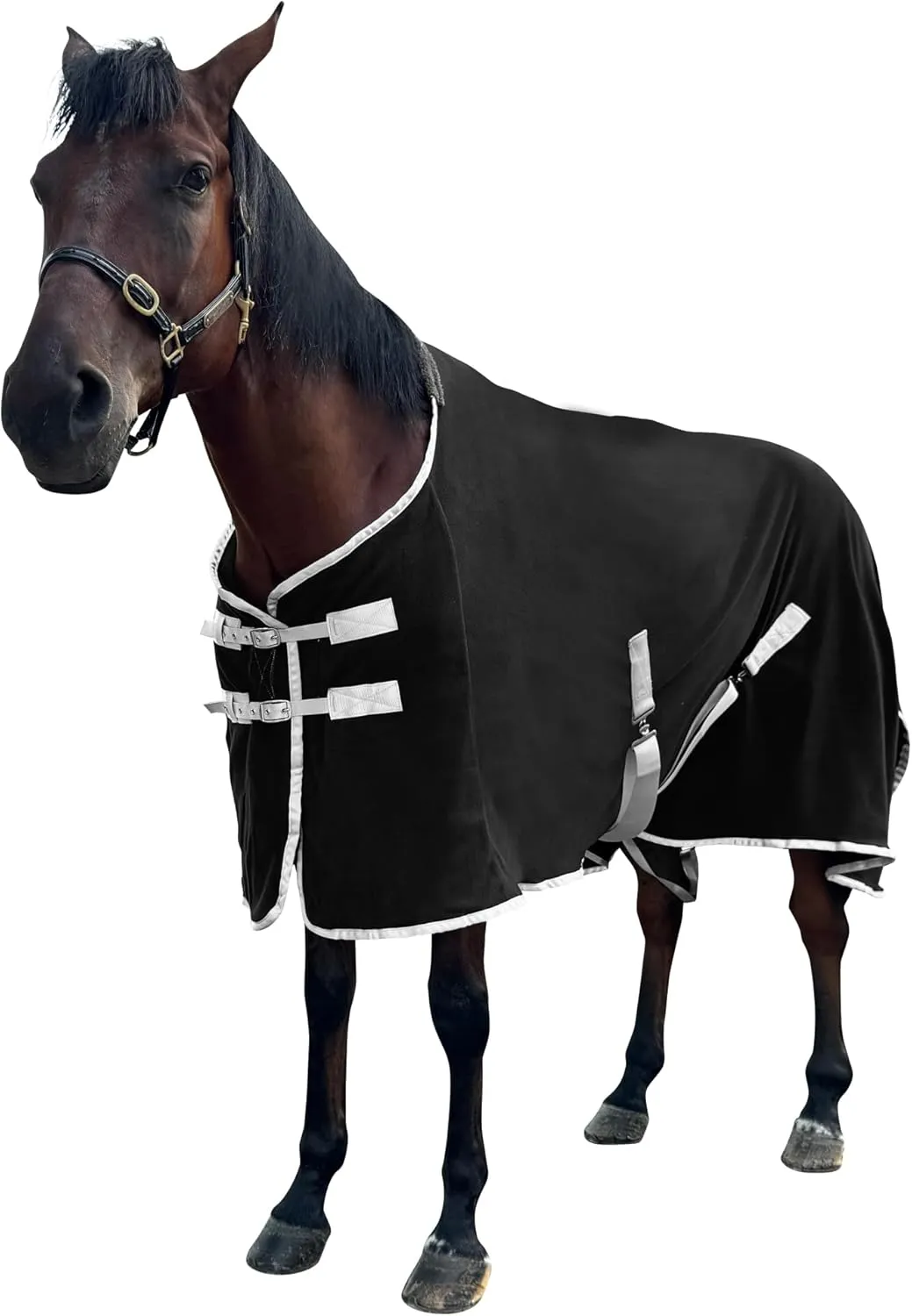 Polar Fleece Horse Exercise Sheet,Winter Blanket, Polar Wool Cooling Blanket (Back Length 78in Horse Height 57in145cm)