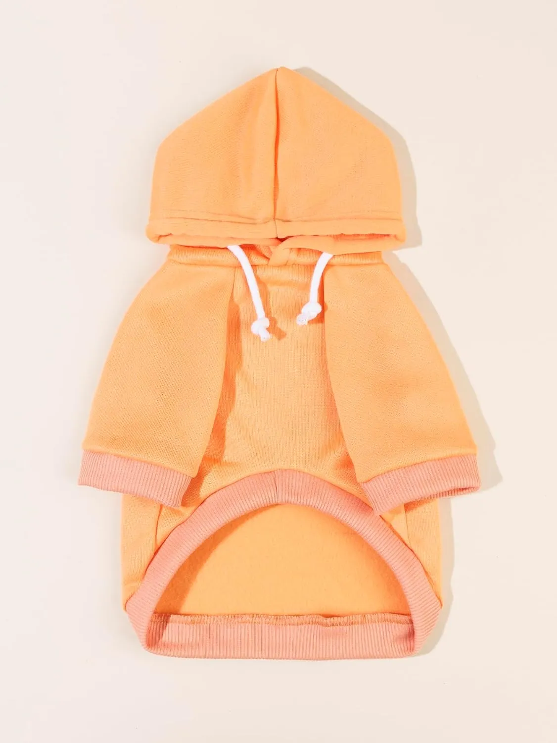 QWINEE Basic Dog Hoodie, Dog Warm Jacket, Cat Apparel, Dog Shirt, Dog Clothes for Puppy Kitten Small Medium Dogs Cats Orange S