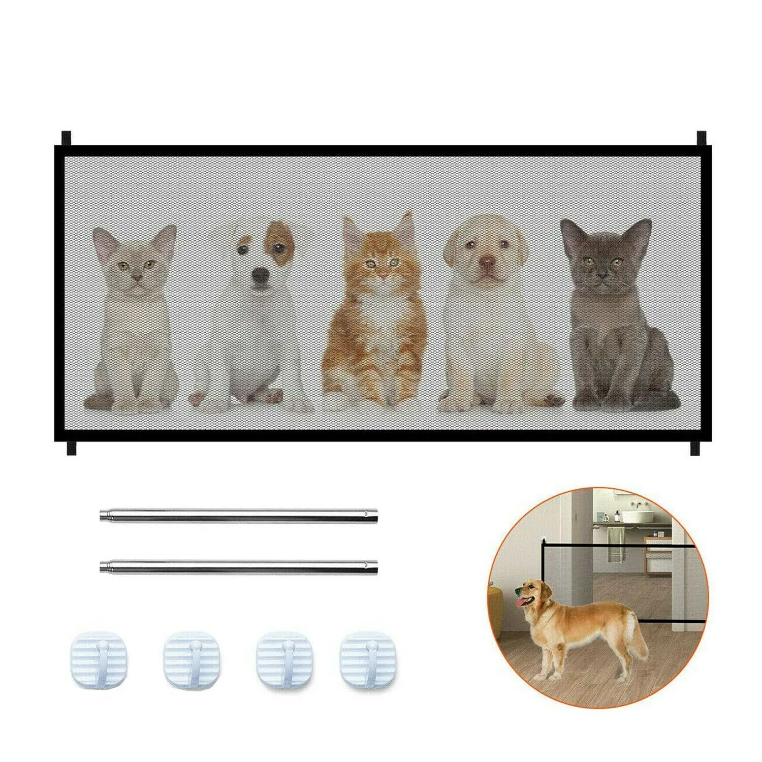 Stairs Gate For Dogs | The Ingenious Mesh Magic Pet Gate