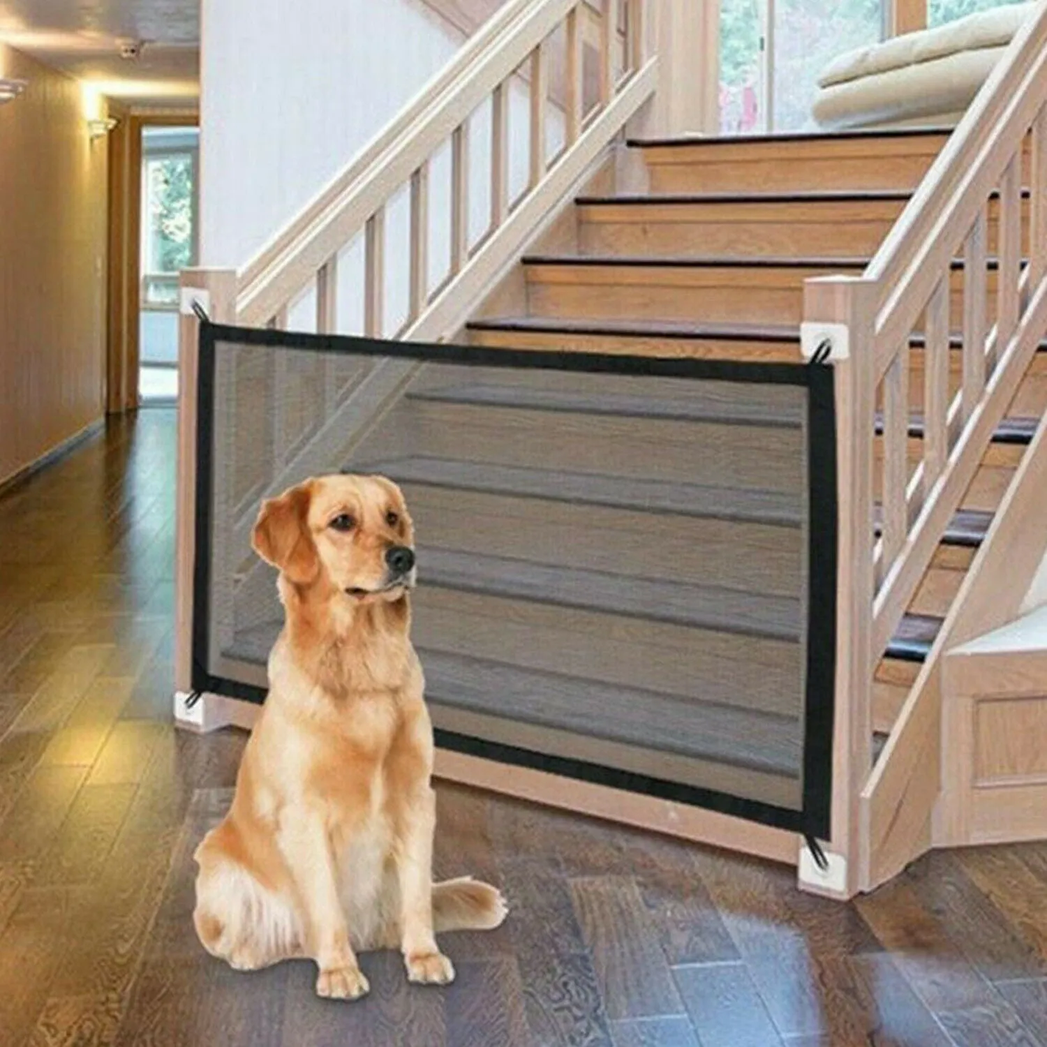 Stairs Gate For Dogs | The Ingenious Mesh Magic Pet Gate