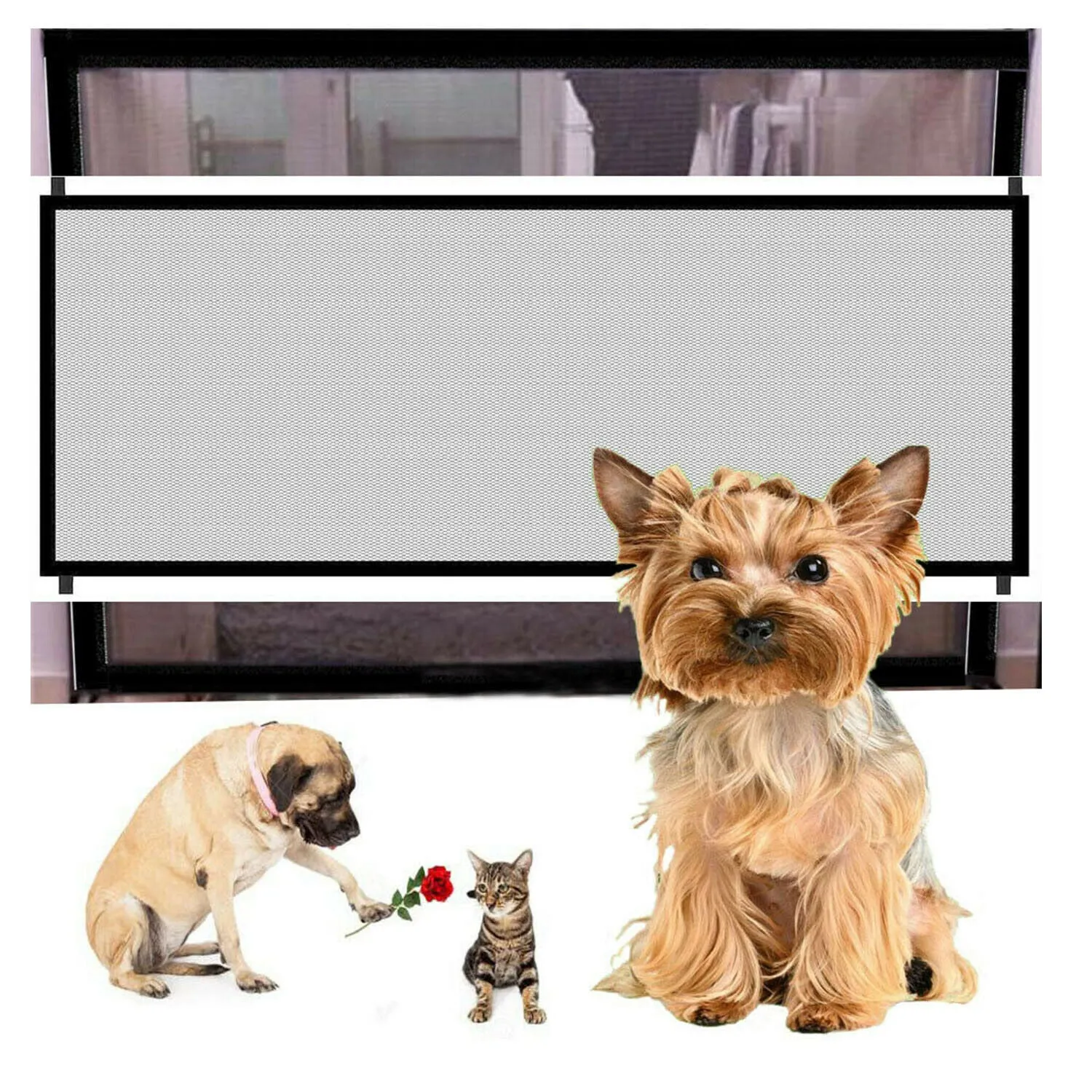 Stairs Gate For Dogs | The Ingenious Mesh Magic Pet Gate