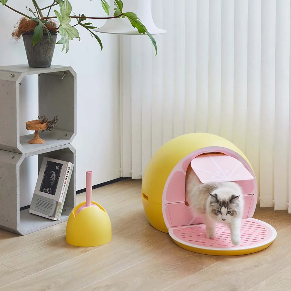 VETRESKA Kitty Kove Cat Litter Box (Grapefruit)