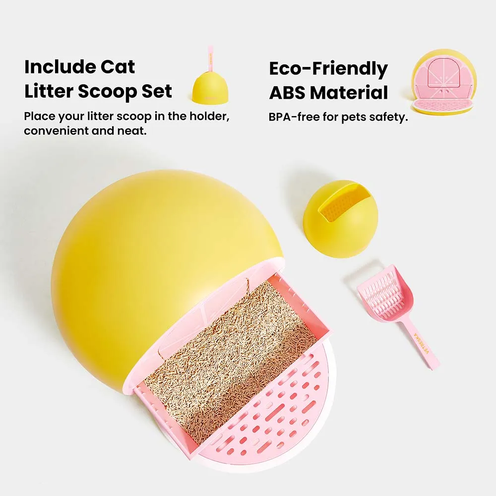 VETRESKA Kitty Kove Cat Litter Box (Grapefruit)
