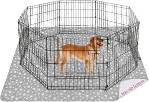 Washable Pee Pads for Dogs 65" x 48", Reusable Quilted Dog Playpen Pads for Large Dogs, Non-Slip Whelping Pads, for Training, Travel, Whelping, Housebreaking, Incontinence, star
