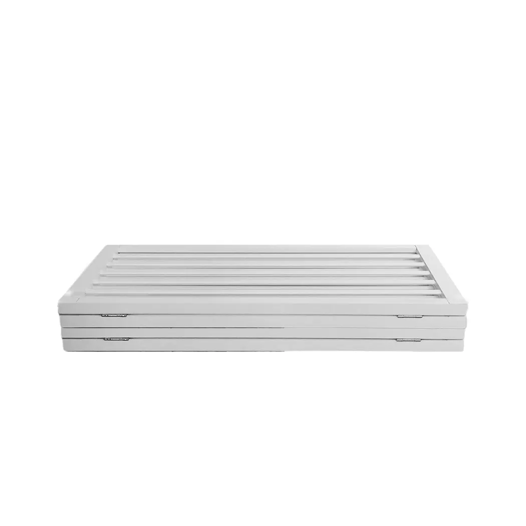 Wooden Pet Gate Retractable Barrier Portable Door 4 Panel White