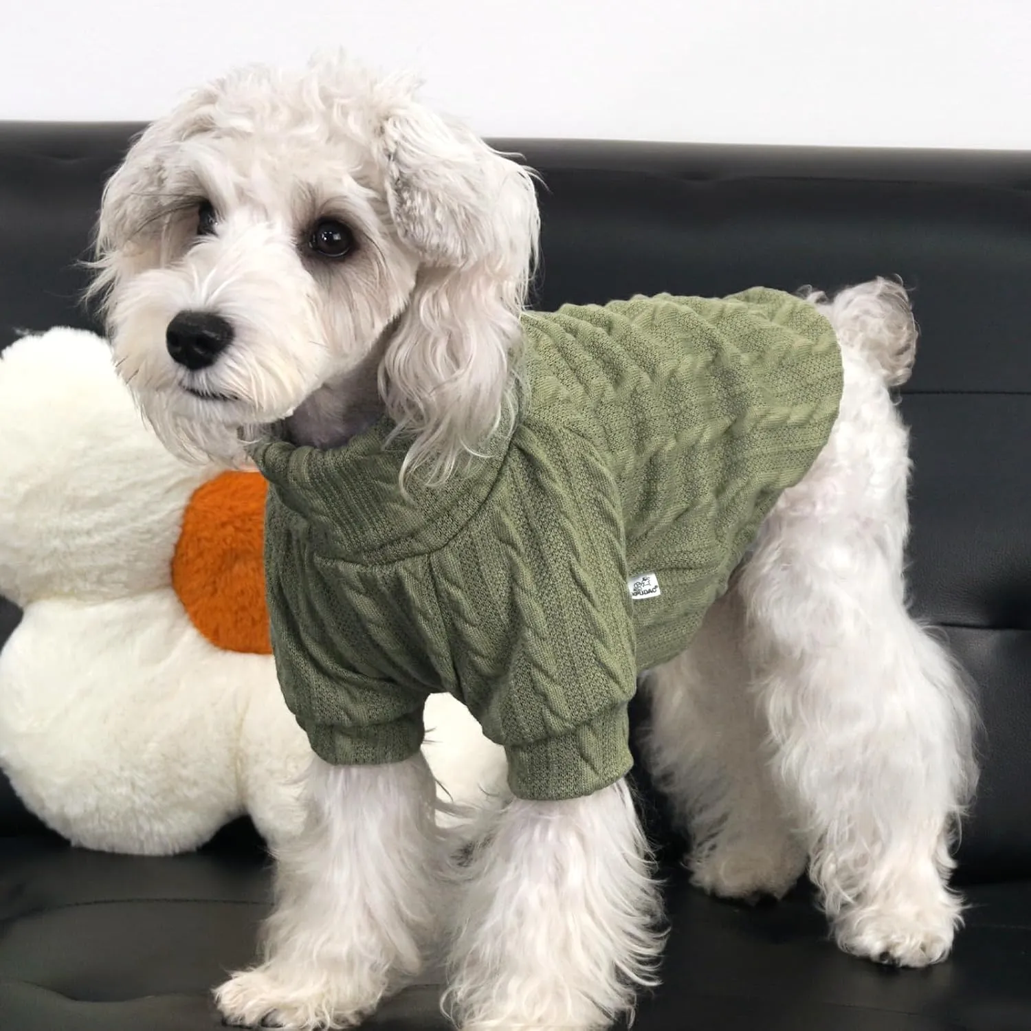 XPUDAC 2 Pack Dog Sweater Knitted Dog Sweatshirt Turtleneck Warm Pet Cold Weather Clothes for Small Medium Dogs-Small