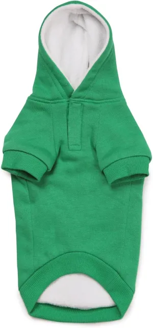 Zack & Zoey Fleece-Lined Hoodie for Dogs, 16" Medium, Green