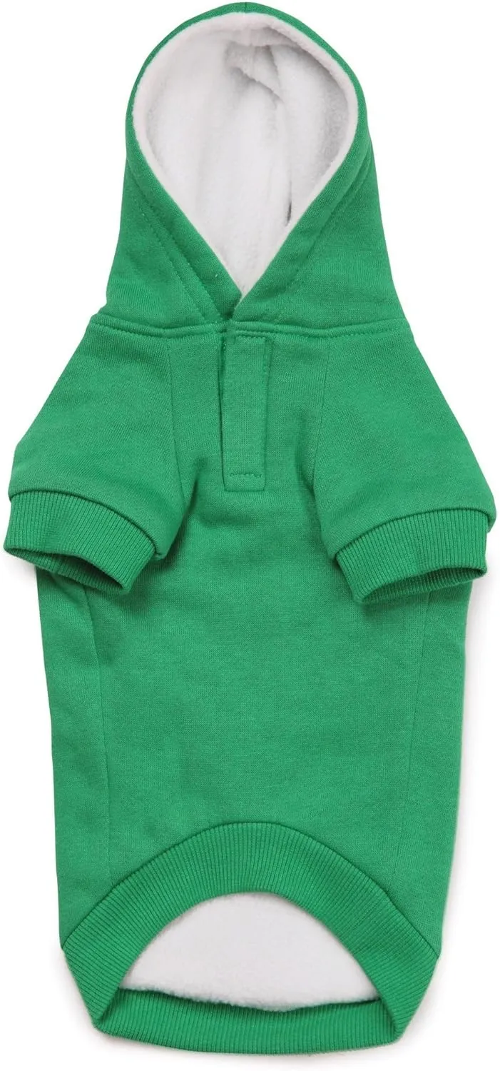 Zack & Zoey Fleece-Lined Hoodie for Dogs, 16" Medium, Green